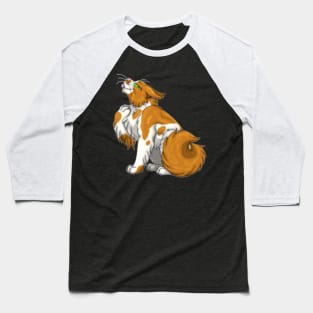 Ginger Bicolor Longhair Baseball T-Shirt